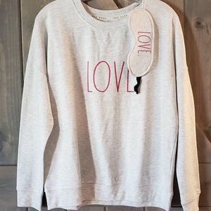 Rae Dunn “Love” sweatshirt - S - Pink letters - NWT